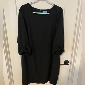 Black Shift Dress w/ Tie Sleeve